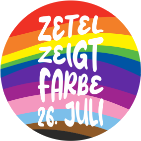 Aufkleber - Zetel zeigt Farbe